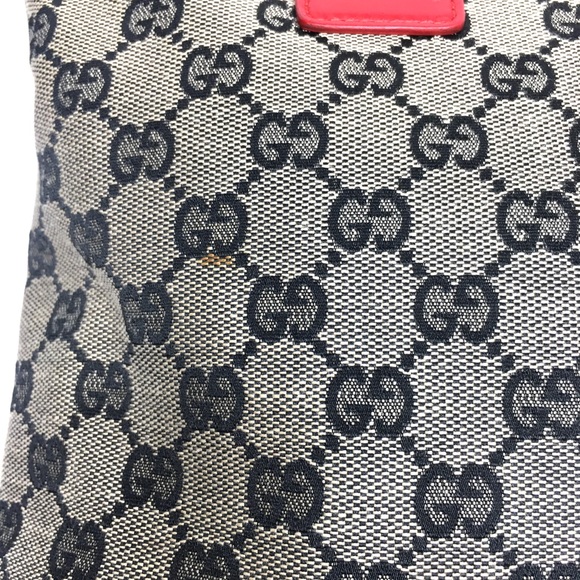 Authentic Gucci red leather monogram canvas tote bag - Picture 15 of 15